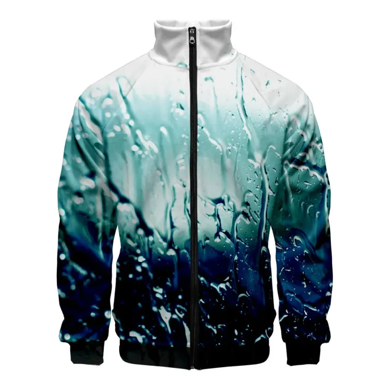 Harajuku Popular Rain 3D Print Zipper Raglan Jacket Windbreaker Boys/Girls Comfortable Stand Collar Jackets Coats — image 12