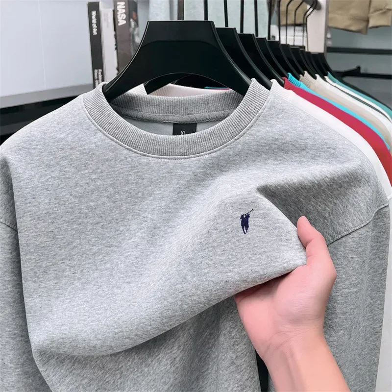 2026 Men's Crewneck Casual Long-sleeve Printed Leisure T-shirt Solid-color Multi-functional Leisure T-shirt — image 2