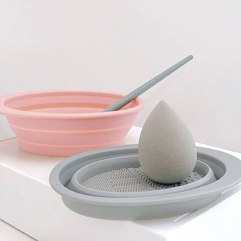 Silicone Makeup Brush Cleaner Bowl Foldable Cleaning Mat Cosmetic Foundation Eyeshadow Powder Brushes Cleaner Tools For Makeup — image 5