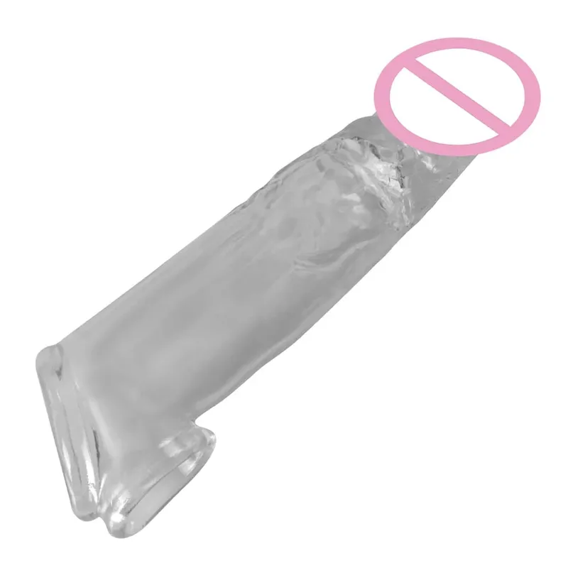 Male Delay Ejaculation Realistic Penis Condom Soft TPE Cock Enlarger 18CM Sex Shop Sex Toys for Men Penis Sleeve Extender — image 7