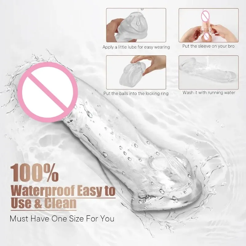 Penis Sleeve Extender Adult Sex Toy Cock Sleeve 3 Sizes Pennis Extender Penis Extension Time Sex Toy Pleasure Tools Couples — image 3