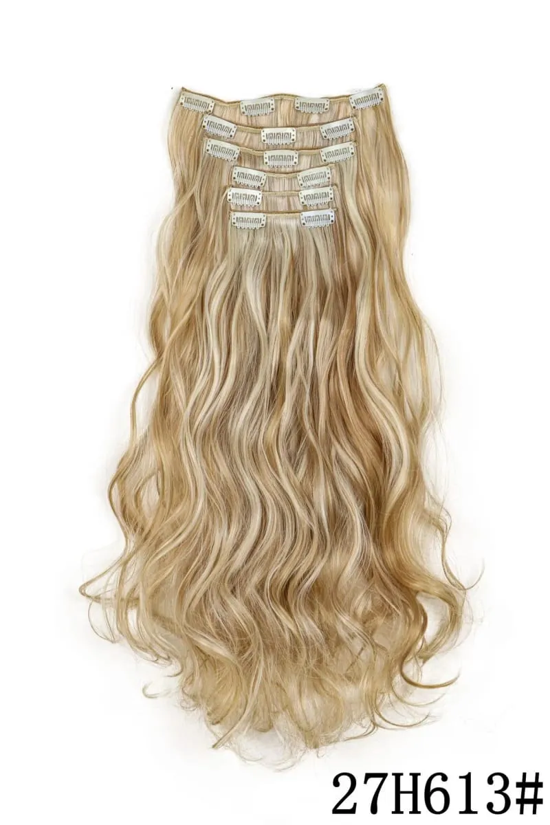 Black Hair Extensions 6pcs/set Women Long Straight Synthetic Full Head Clip 16Clips Ombre Heat Resistant Fiber Hair Kpop Cosplay — image 20