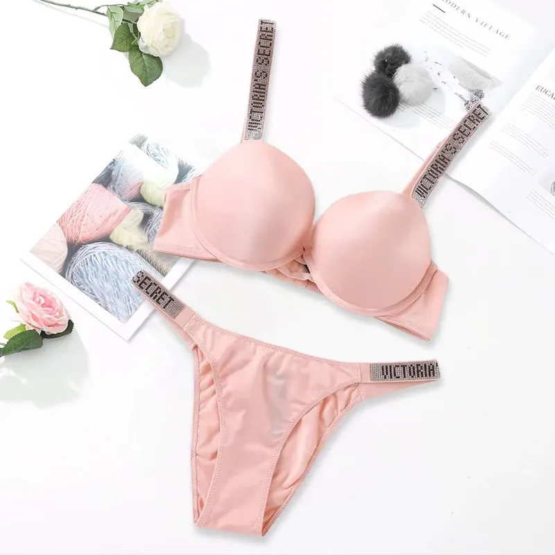 Victoria's Secret Sexy Lingerie Bra and Panty Set Push Up Classic Women's Lingerie Set Sexy Breathable Soft Versatile Shapewear