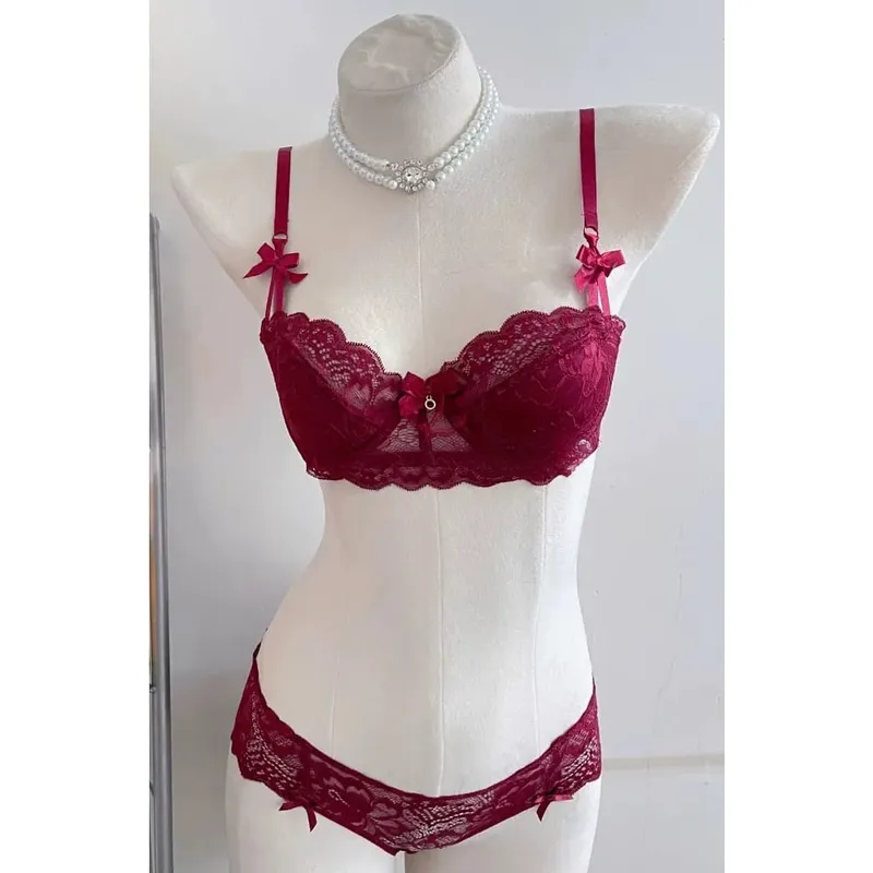 Popular Pure Desire Lace Bra Set 32‑38AB Underwire Large Bust Minimizer Push Up Side Support Lingerie For Young Girls Daily Wear — image 2