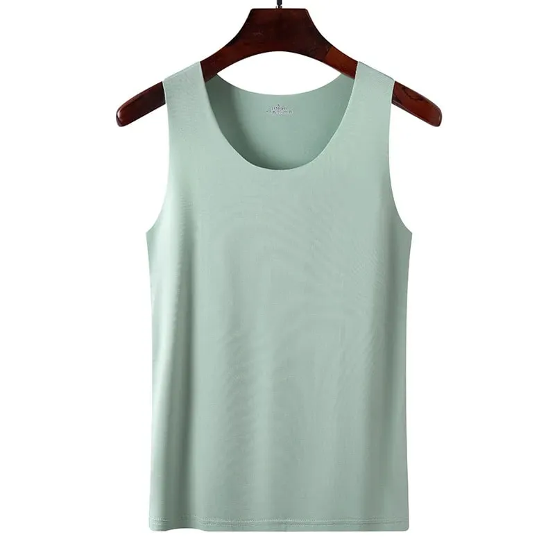 1pcs Ice Silk Tank Tops Seamless Mens Vest Sleeveless Sport Bodysuit Vest Clothing Women Casual Summer Tank Undershirts Cool Gym — image 12