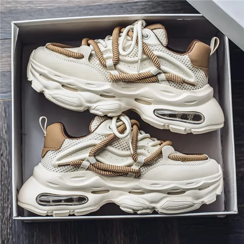 Men's Chunky Casual Sneakers Four Seasons Breathable Lightweight Outdoor Running Shoes Fashion Youth Soft-Sole Speed Sports Shoe — image 1