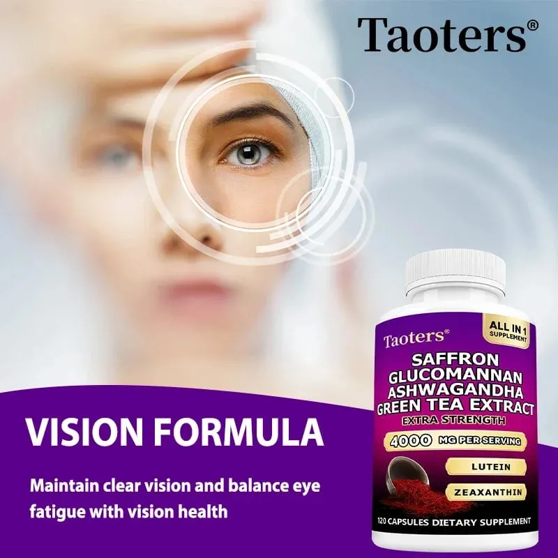 Saffron Supplements with Ashwagandha - Mood Balance Stress Relief & Mental Clarity – Cortisol Support for Women & Men