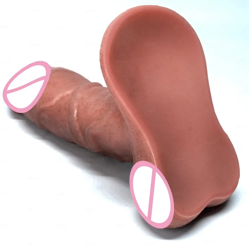 XXL Silikon Tebal Dildo dengan Cangkir Hisap Besar Ramah Kulit Silikon Lembut Pijat Realistis Tingkat Pori-pori Tekstur Penis Mainan Seks