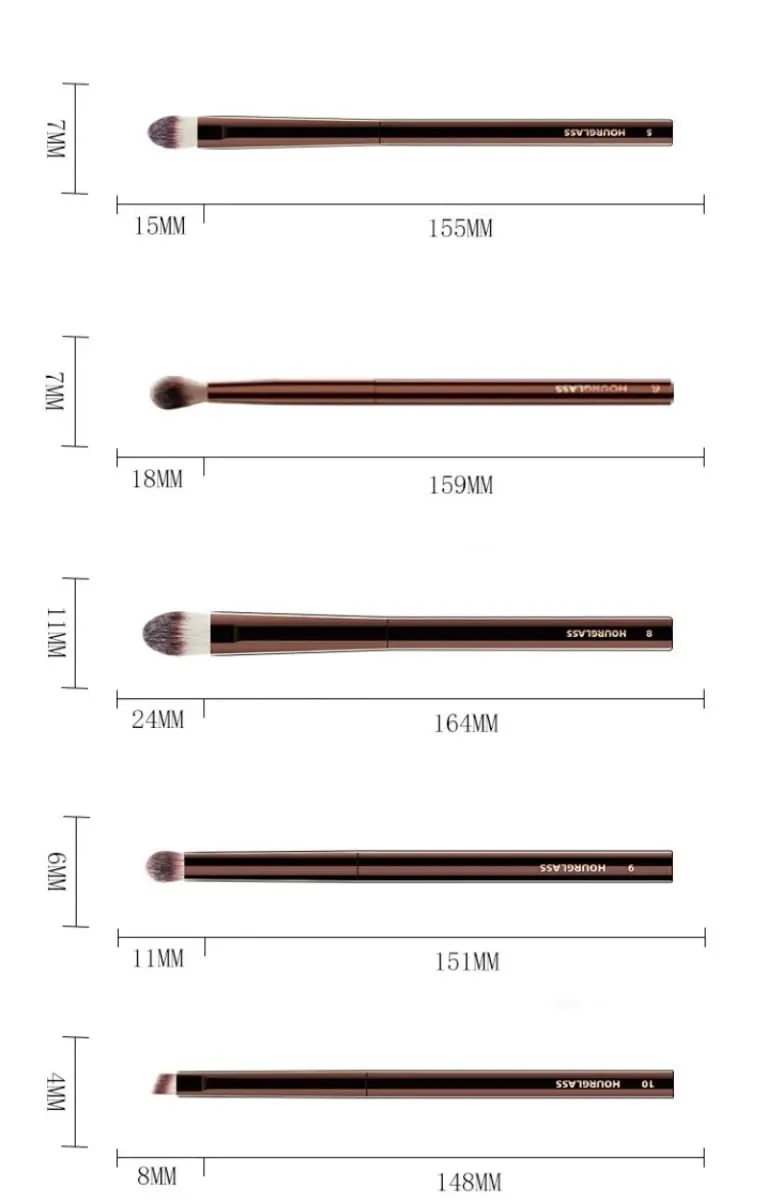 Clessidra Set completo di pennelli per trucco di lusso da 23 pezzi, morbidi capelli sintetici, manico in metallo, set completo di pennelli cosmetici, custodia gratuita