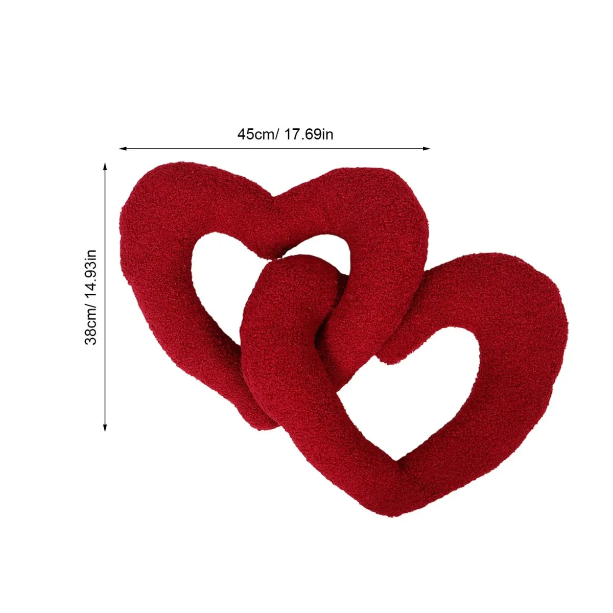 Red Heart Pillow Cushion Handmade Soft Love Throw Decorative Pillow for Sofa Bedside Valentine's Day Romantic Home Decor