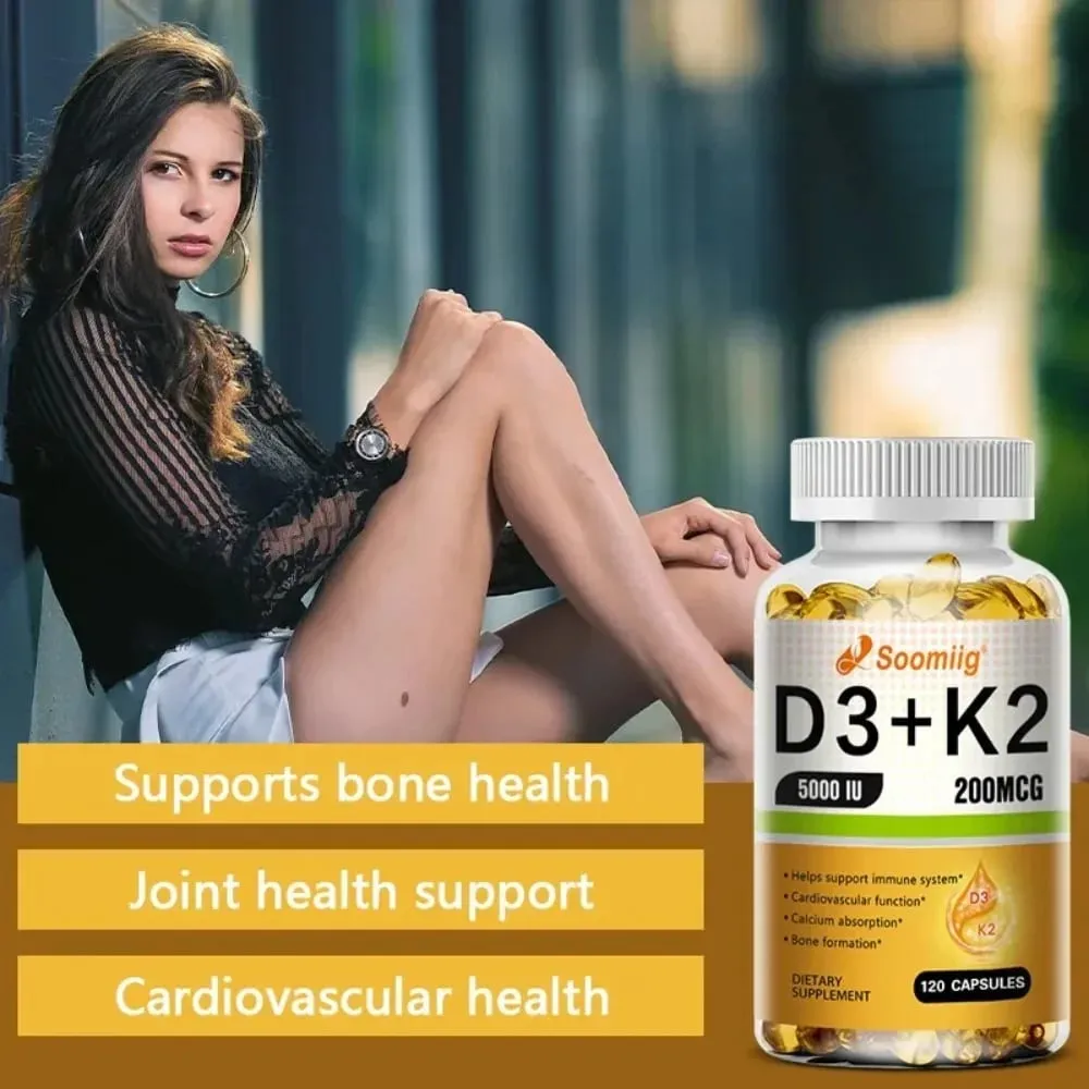 Vitamin D3 K2 - Vitamin D3 5000 Iu & K2 As MK-7 200 Mcg - with Magnesium Zinc Immune & Mood Support for Bone & Teeth Health — image 2