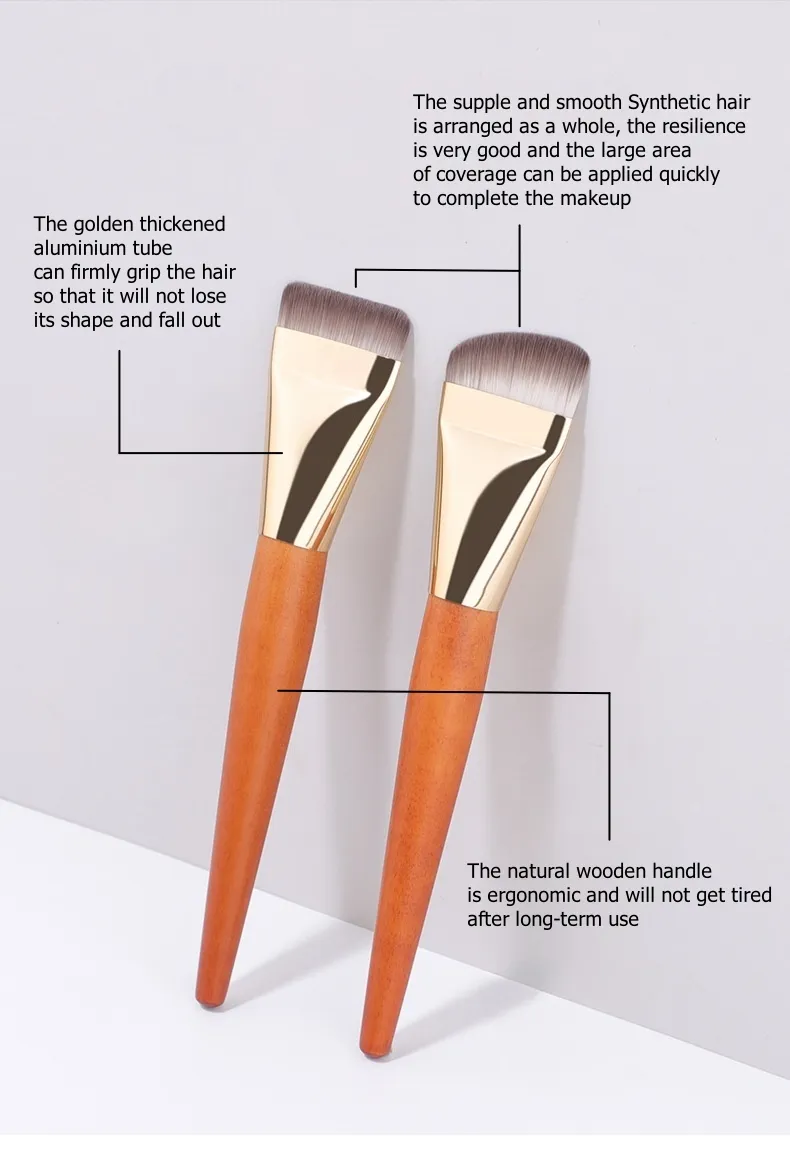Ultra Thin Foundation Makeup Brushes Flat Top Angled Professional Face Contour Make Up Brush — image 6
