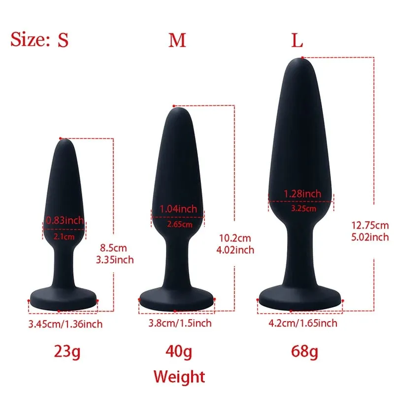 Silikon analplugg för kvinna 3 storlekar Butt Plug Crystal Base Sexleksaker Analleksaker Sexpropp Vuxenleksaker Analtränare för par