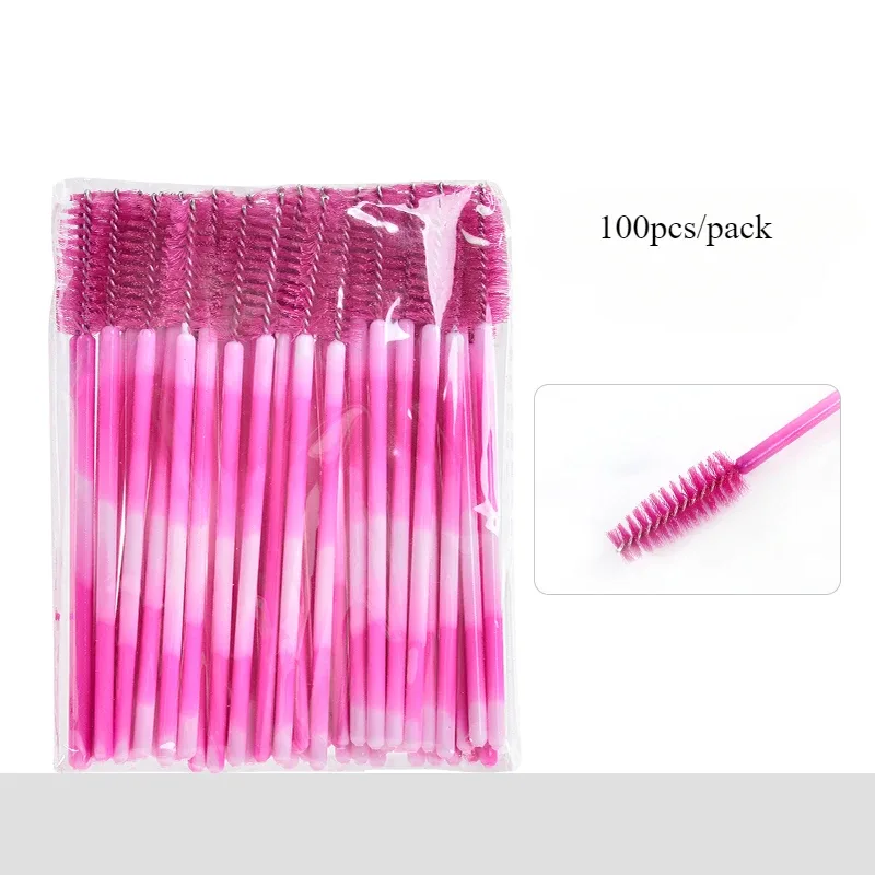 100PCS Eyelash Brush One-Off Disposable Eyelash Mascara Brushes Mascara Wands Disposable Lip Applicators liner Brushes Women