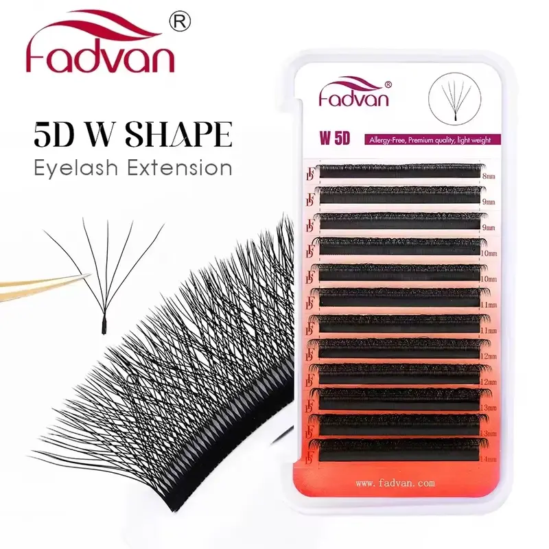 Fadvan 5D W Shape Lashes Black/Brown 5D Soft Faux Mink Eyelash Extension 12Rows 5D Fan Lashes Supplier
