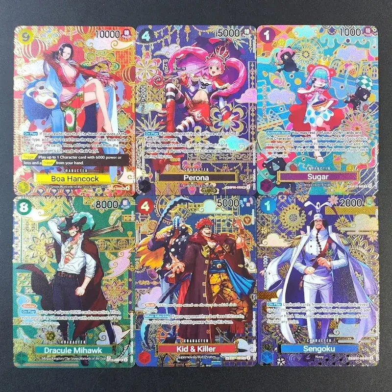 Diy One Piece Op14 Sp Card The Azure Sea Seven Hancock Perona Mihawk Sengoku Kid Killer Sugar English Collection Tcg Anime Card — image 13