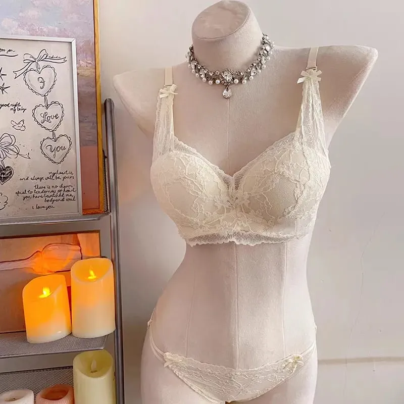 セクシーな BANERDANNI Halter Lace Bra Bow Padded Push Up Wireless Brassiere Soft Lingerie Small Bust Ladies Daily Casual Underwear — image 9