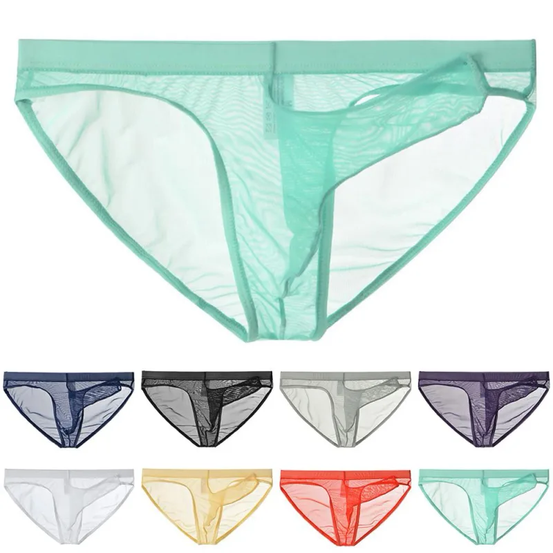 Panlalaking Underwear Mesh Transparent Elephant Nose Briefs Manipis Magaan Mabilis na Dry Mababang Baywang Breathable Panloob — image 7