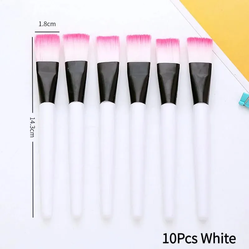 10Pcs Facial Mask Brush Makeup Brushes Eyes Face Skin Care Masks Applicator Cosmetics Mask Brush Tools Pink Handle. — image 8