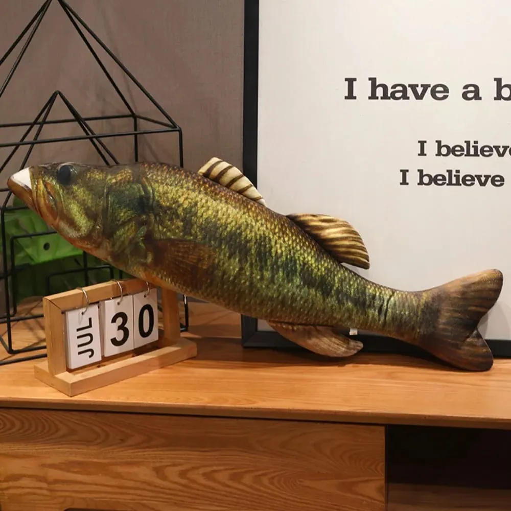 Perch Simulation Fish Plush Pillow Grouper Stuffed Cartoon Fish Plush Toy Lovely PP Cotton Fish Anime Pillow Dolls