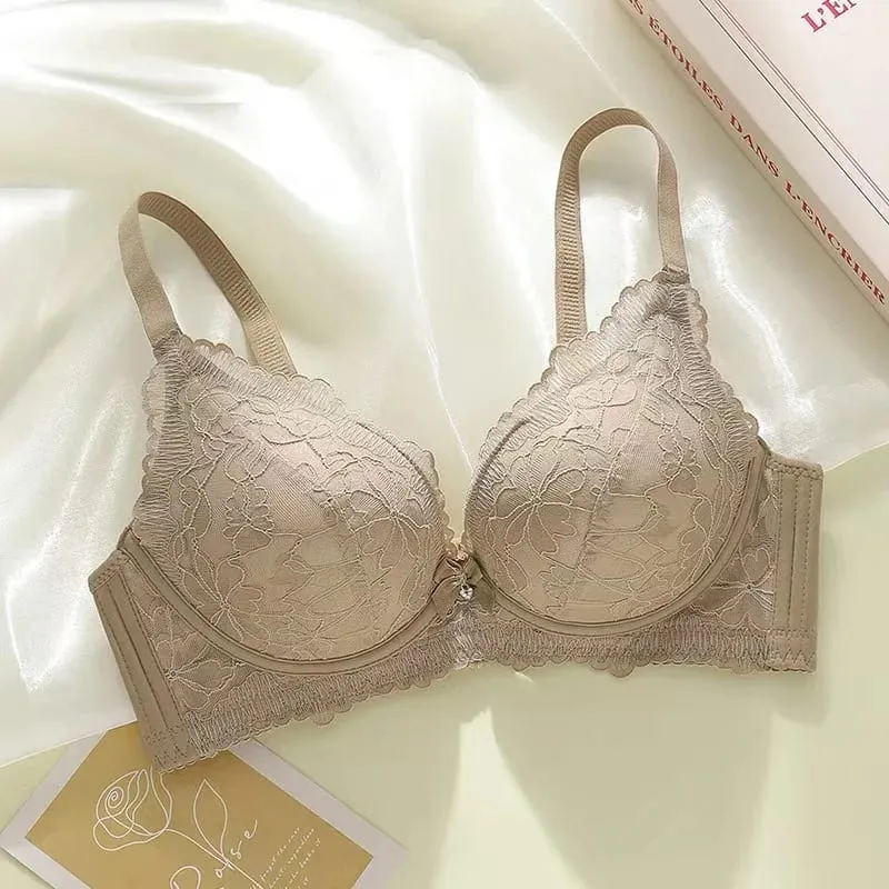 Thickened 8cm Push-Up Adjustable Bra without Underwire for Small Breasts Comfortable Gathered Auxiliary Lingerie for Women — image 11