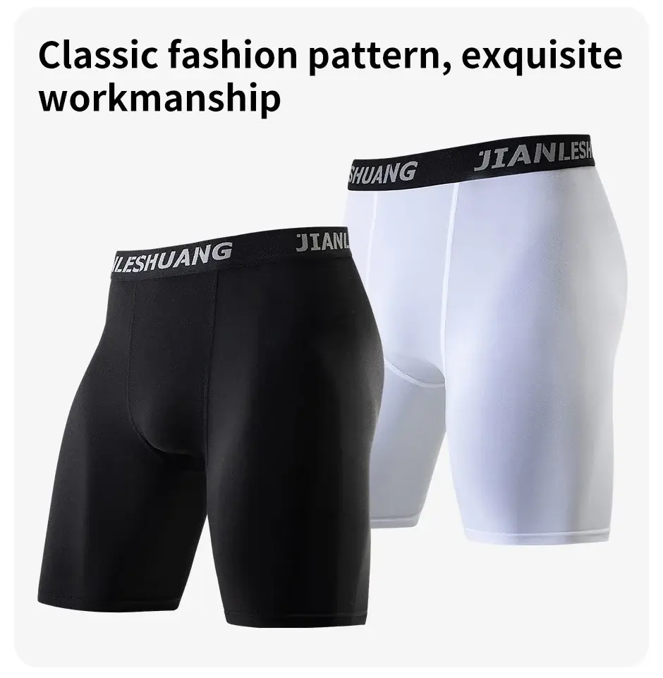 1/5 Pcs Men's Black And White Classic Cycling Long Underwear Multi-size Running Fitness Comprehensive Training Shorts Mga Teenager — image 7
