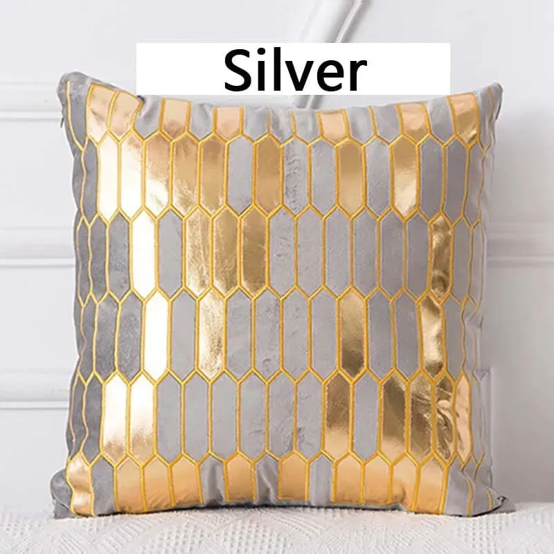 45x45cm Luxury Velvet Cushion Cover Bronzing Soft Decorative Pillow Set for Bedroom Sofa Home Decoration — image 8
