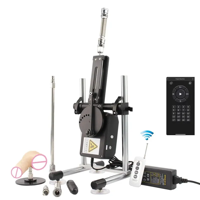 70W Automatic Telescopic SEX Machine 3-9cm Adjustable Stroke Metal & Dildo Attachments Adult Personal for Couples Men Women