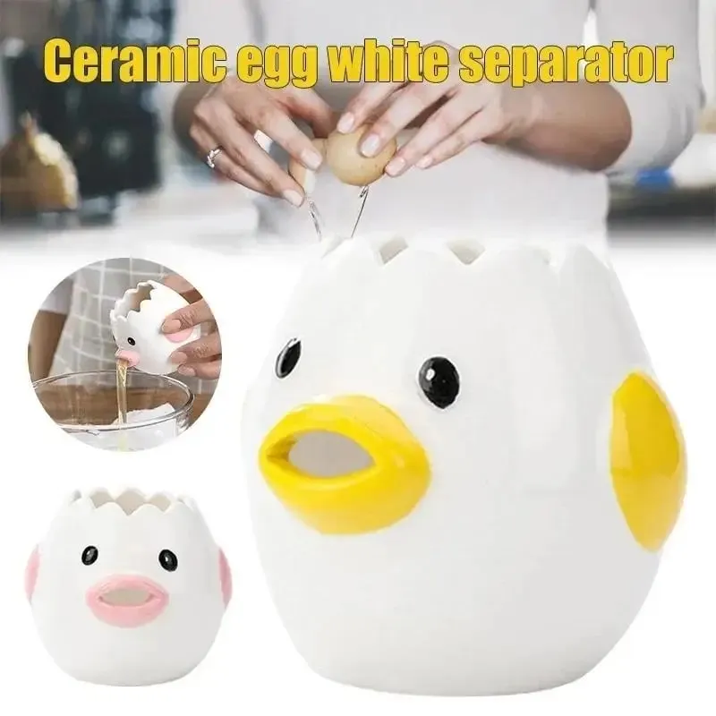 Funny Small Chick Separator Suitable Eggs Yolk White Separator Ceramics Creative Cartoon Eggs Kitchen Tools Home Cook Accessory — image 4