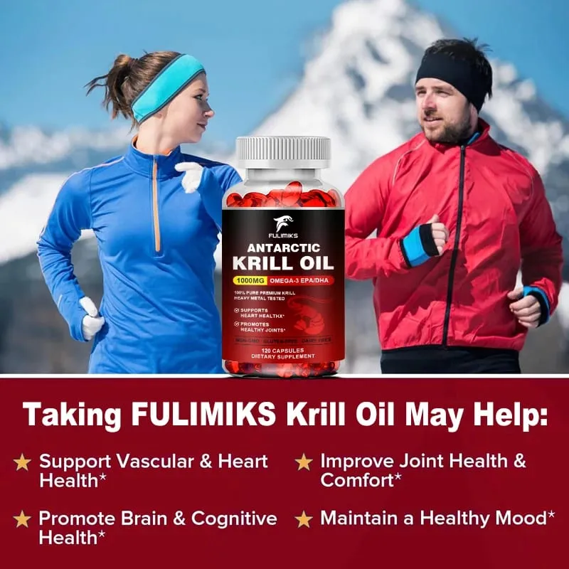 Pure Antarctic Krill Oil Supplement 1000mg Omega-3 with EPA/DHA Supports Heart Brain & Joints Health for Adults — image 3