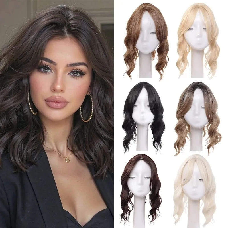 High Quality Synthetic Water Wave Wig Topper Middle Part With Natural Shine Easy To Apply For Quick Volume Boost. — image 1