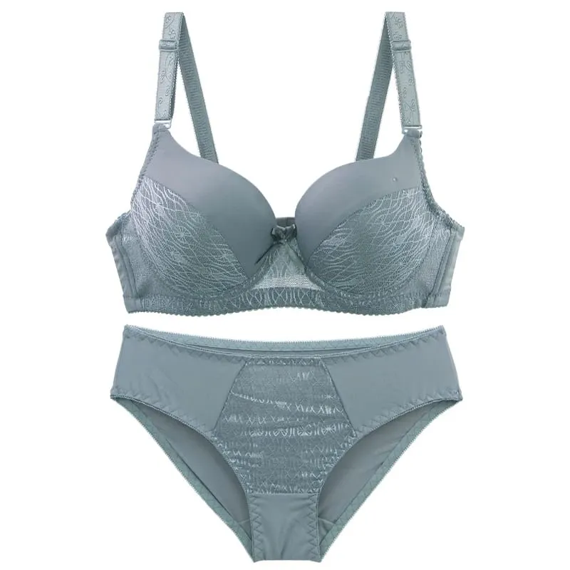 DaiNaFang Seamless Adjustable Minimizer Bra Set Breathable Push Up Side Support Sweat Proof Lingerie ABC Cup Underwear — image 2