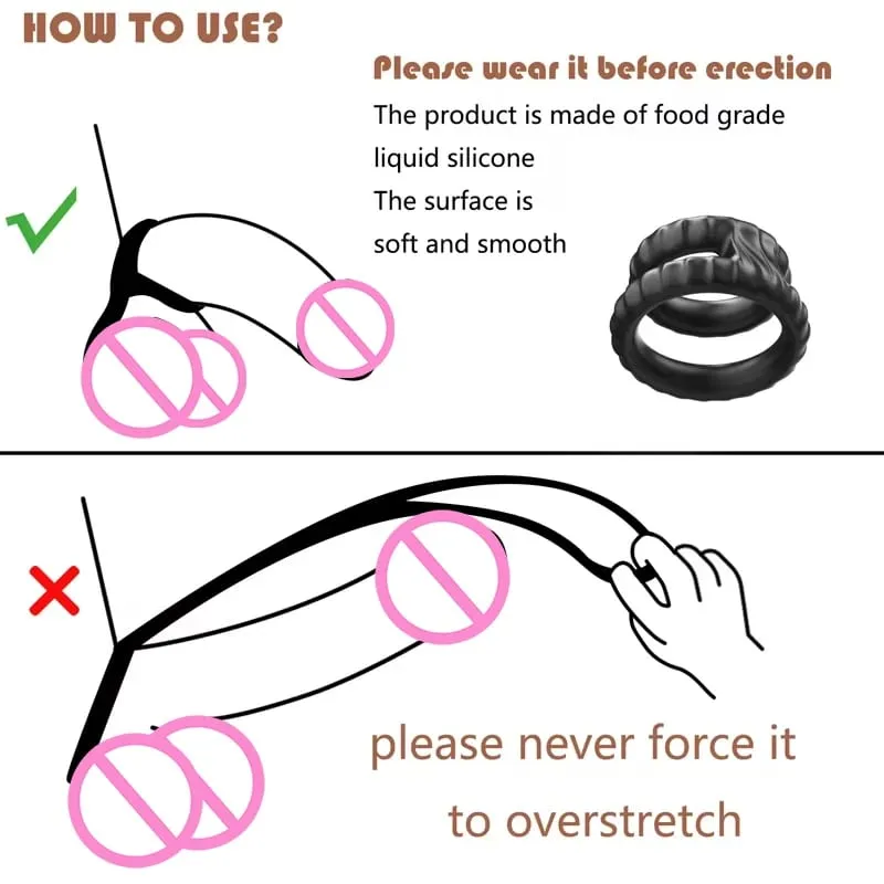 Semen Lock Ring Penis Enlargement Cock Ring Black Liquid Silicone Lock Ring Mens Delayed Ejaculation Sex Toy For Men Adult Toy — image 4