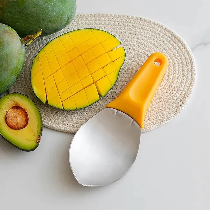 1pc Mango Slicer Cutter Multifunctional Fruit Spoon Watermelon Cutting Knife Mango DicingTools Mango Diced Scoop Kitchen Gadgets — image 5
