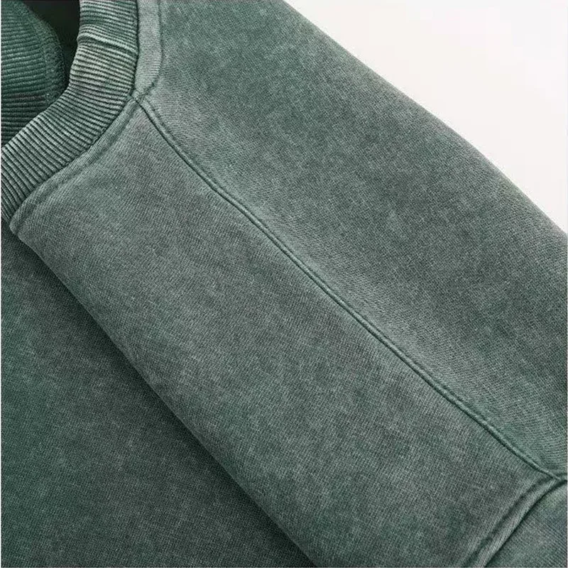 outdoor Self-Adhesive SATISFY Print Sweatshirt Round neck Jacket Street Style Loose Fit Long Sleeve Warmth for Young Men And Wo — image 7