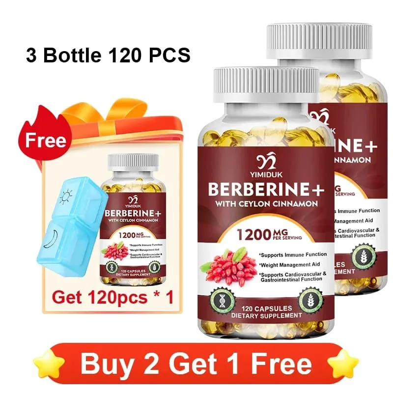 Το συμπλήρωμα Berberine 1200mg υποστηρίζει την ενεργοποίηση AMPK Υγιής μεταβολισμός γλυκόζης Ανοσία & έλεγχος βάρους για ενήλικες — image 12