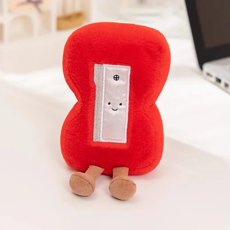 Kawaii Stationery Commodity Plush Toy Stuffed Humanoid Ruler Book Pencil Sharpener Eraser Pillow Decoration Gift — image 13