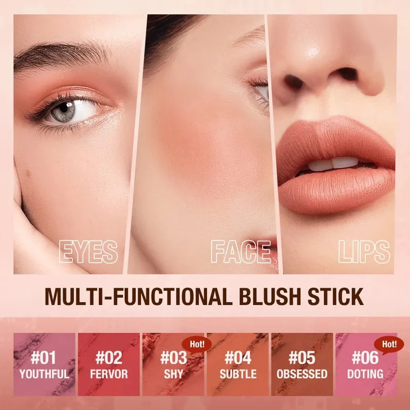 O.TWO.O 6 pezzi Kit per il trucco 2 in 1 Rossetto Matita per sopracciglia Eyeliner nero Mascara in fibra 4d Set completo per trucco professionale