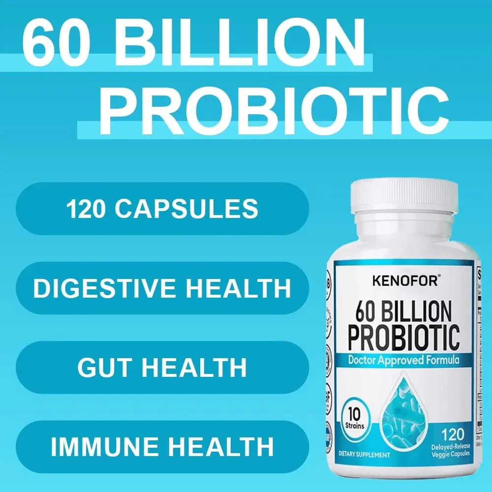 60 Billion Probiotic Supplement - 10 Unique Strains + Organic Prebiotics - Immune System Boosting Support Gut & Digestive Health — image 4