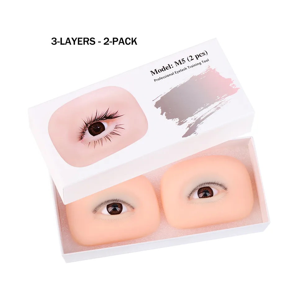 3 Layers Lashes Reusable Mannequin Eyes Eyelash Extension Eyes Model Doll Face Head Training Simulated Silicone Eye Makeup Tools — image 7