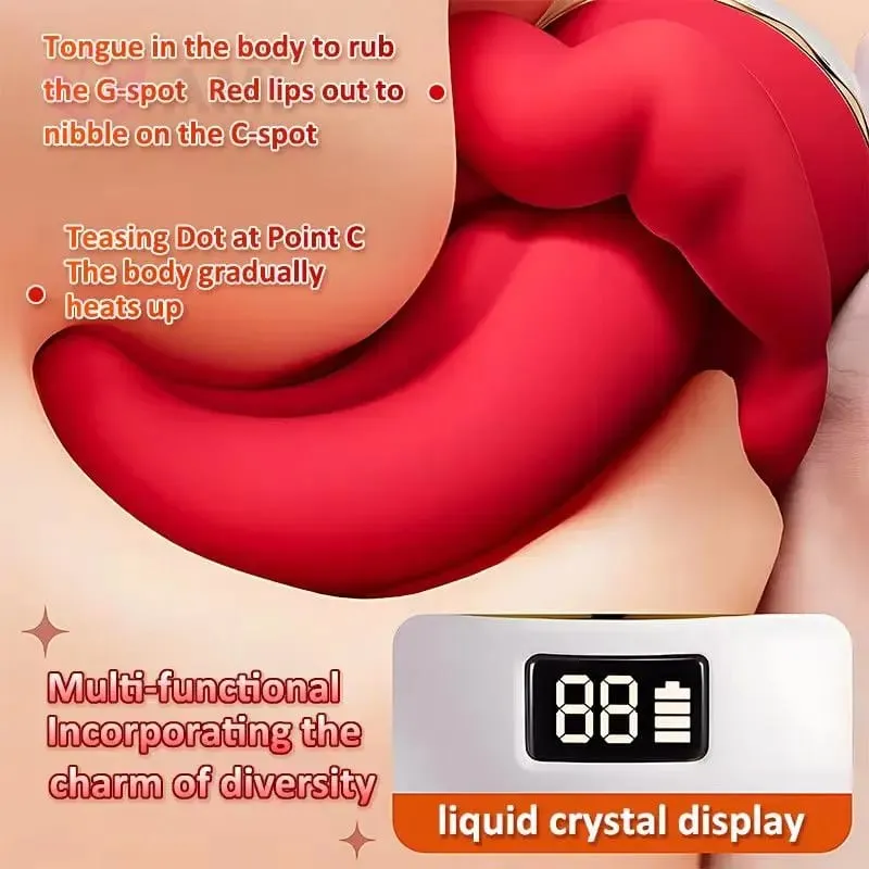 Automatic Big Tongue-like Licking‌ Vibrator Real Mouth Oral G-Spot Clitoral Sexual Toy Suction Long Tongue Sex Toy Box for Women