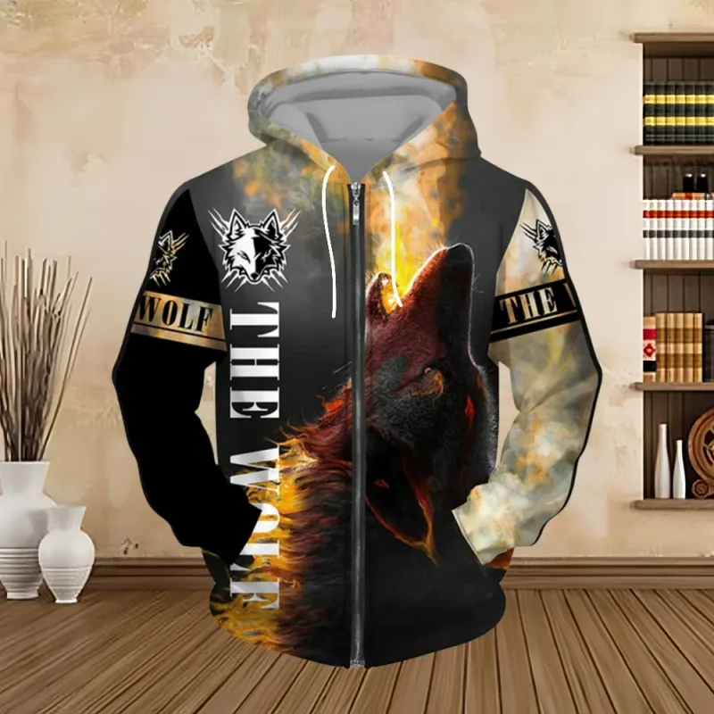 Spring and Autumn Men's Hoodie Sweatshirt 3D Digital Print Tiger Series Zip up Hoodies Fashion Personalized Sweatshirt for Men β image 10