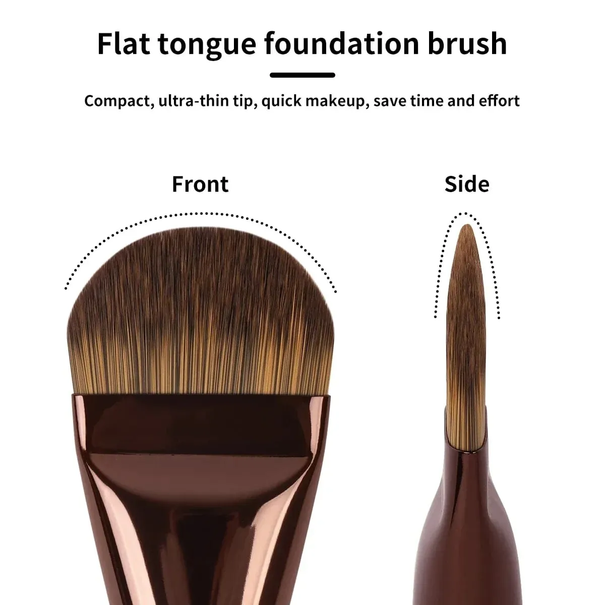 New 2Pcs Professional Foundation Makeup Brushes Soft Dense Hair for Blending Liquid Cream Flawless Powder Makeup Beauty Tools — image 2