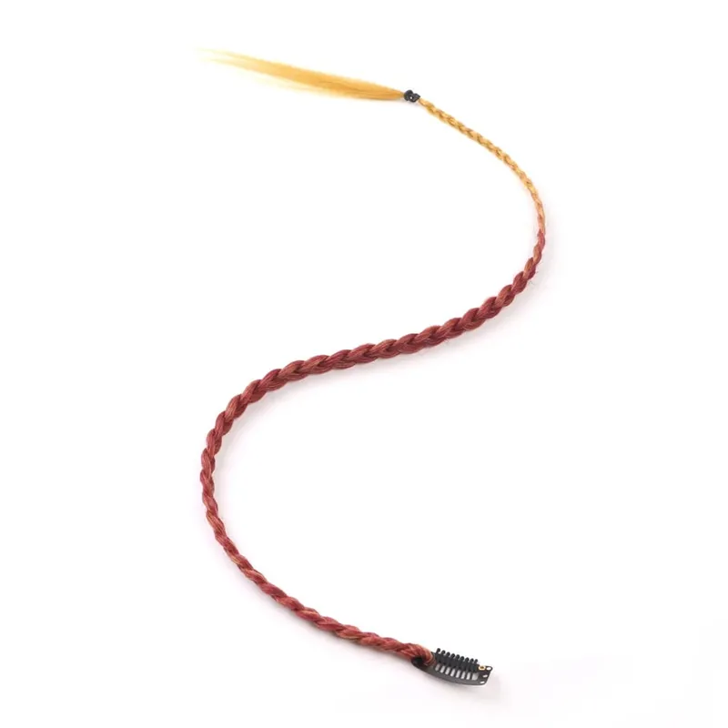 Estensioni clip-in sintetiche da 5 pezzi / lotto per le donne Coda di cavallo Arcobaleno Estensione dei capelli treccia 22 '' Ombre Parrucchino Treccia con clip — image 20