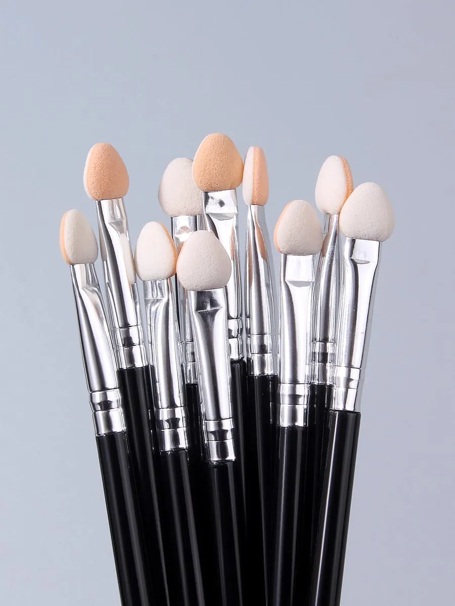 10Pcs Dual-Color Sponge Eyeshadow Brushes Makeup Tools Eyeshadow Stick Sponge Head Nail Smudge Brush — image 4