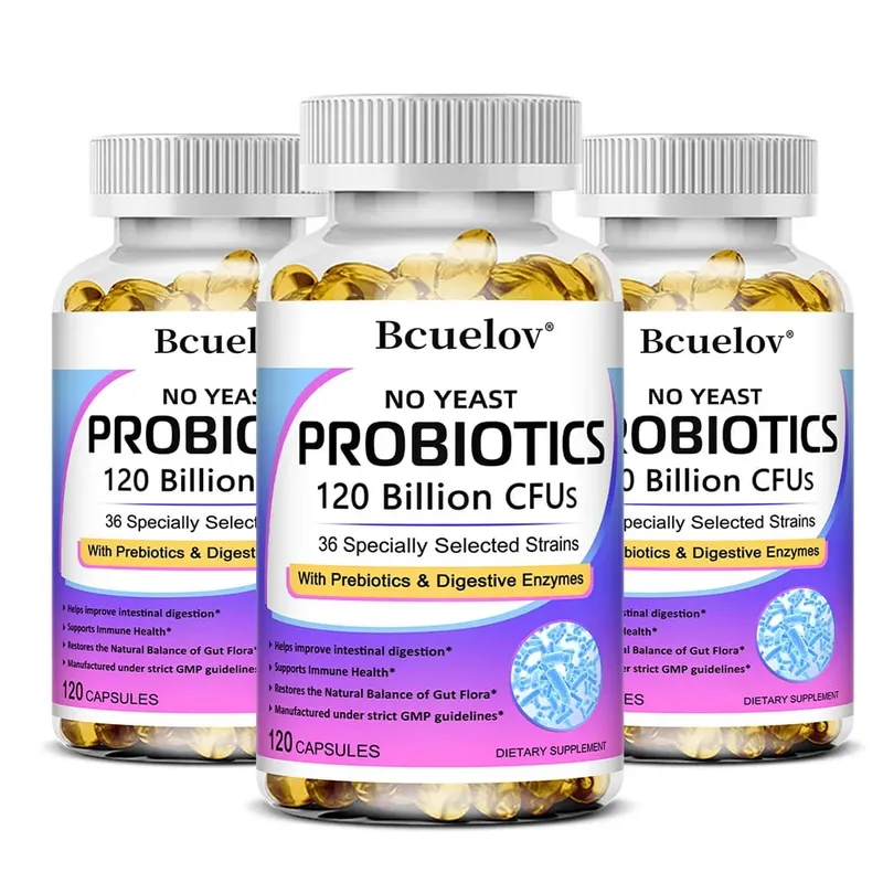 Probiotics 120 Billion CFU with Prebiotics & Digestive Enzymes Supports Digestion Gut Flora Bloating Relief & Immune Health — image 8