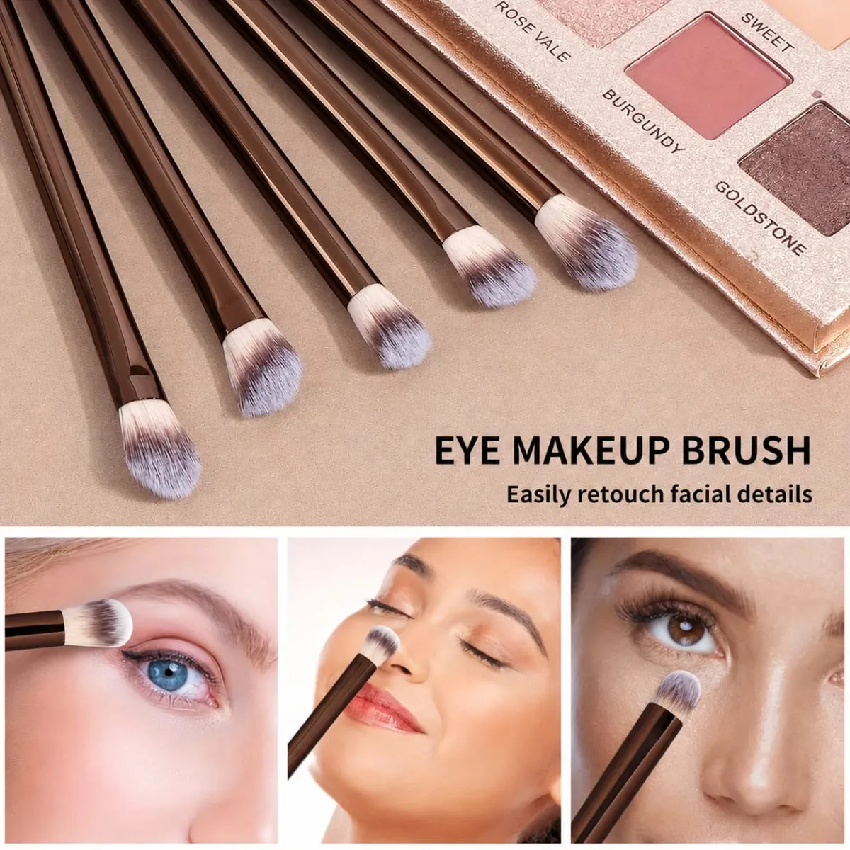 17PCS Professional Makeup Kit Including 13 Aluminum Brushes Carry Bag & 3 Sponge Puffs Powder Eyeshadow Blush and Detail Too — image 3