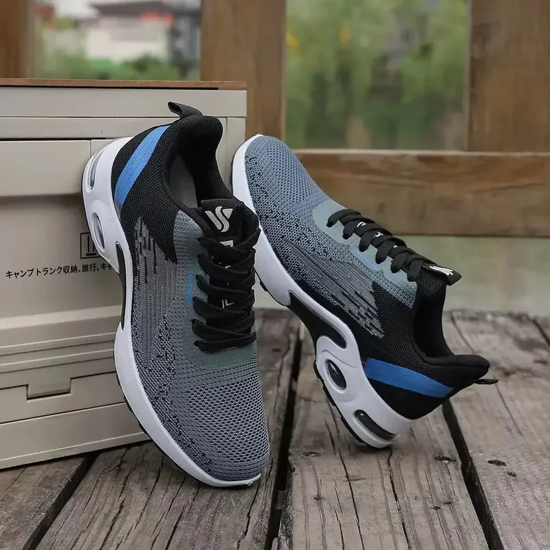 Men's Breathable Lace-Up Running Shoes Fei-Woven Mesh Casual Shoes Comfortable Air-Cushioned Men's Shoes Free Shipping Shoe — image 5