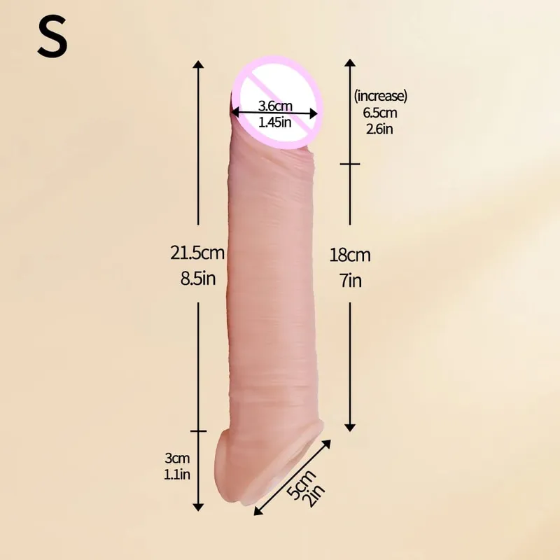 Realistické, opakovaně použitelné tenké silikonové pouzdro na penis s protiskluzovým kroužkem prodlužovač penisu pro muže pro oddálení ejakulace — image 11