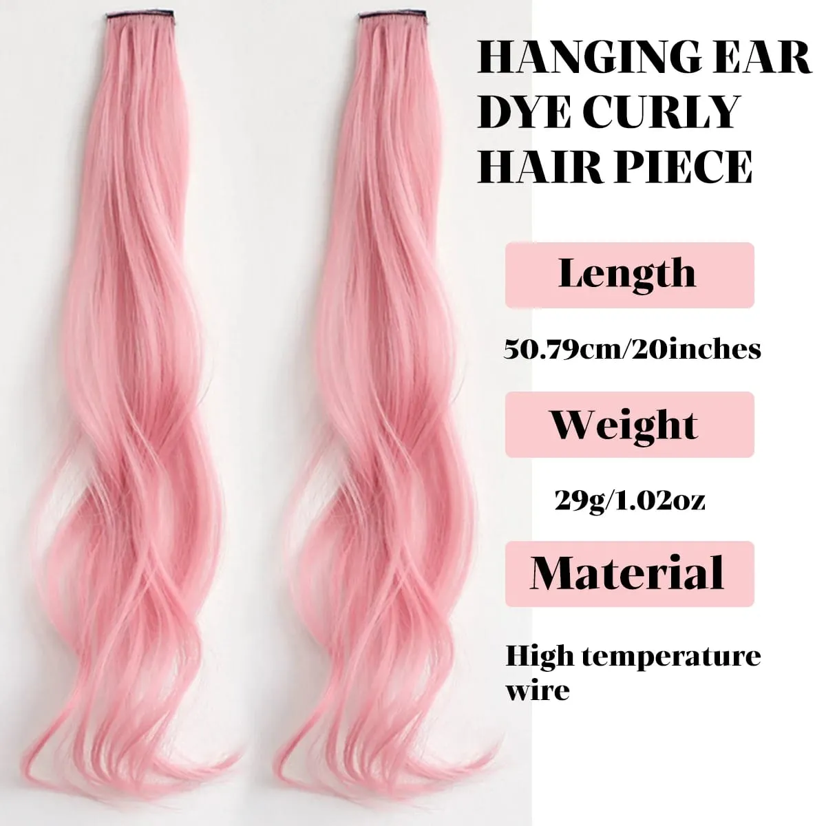 Color synthetic highlighting curly hair extension piece wig woman hanging ear dyeing pair heat-resistant wig piece — image 2